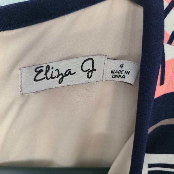 Eliza J Geometric Long Sleeve Multi Color Shift Mini Dress - Picture 7 of 9